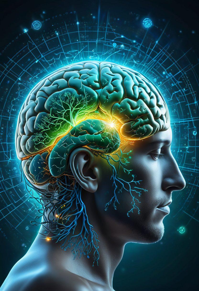 A dynamic brain illuminated with vibrant neural pathways, surrounded by various mental aptitude test symbols like puzzles, equations, and cognitive icons. Include an ethereal glow to represent the enhancement of brain power, with a thoughtful person engaging with the brain in the background. The atmosphere should be inspiring and uplifting, symbolizing the journey of mental growth. super-realistic. vibrant colors. abstract background.